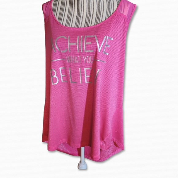 Ideology Plus Size Activewear Top Pink Neon Sz 3X - Picture 4 of 9